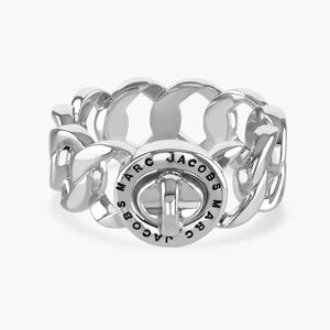 Marc Jacobs Silver Turnlock Ring Size S/M